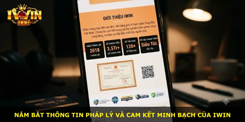 Nắm bắt thông tin pháp lý và cam kết minh bạch của iWin